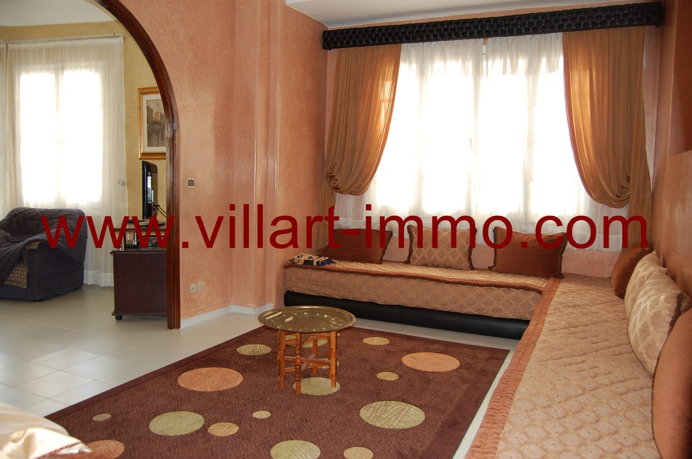 4-Location-Appartement-meublé-Tanger-salon -L673-Villart-immo